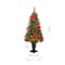 2 Pack 4ft. Pre-Lit Pine Artificial Christmas Porch Tree, Warm White LED Lights
